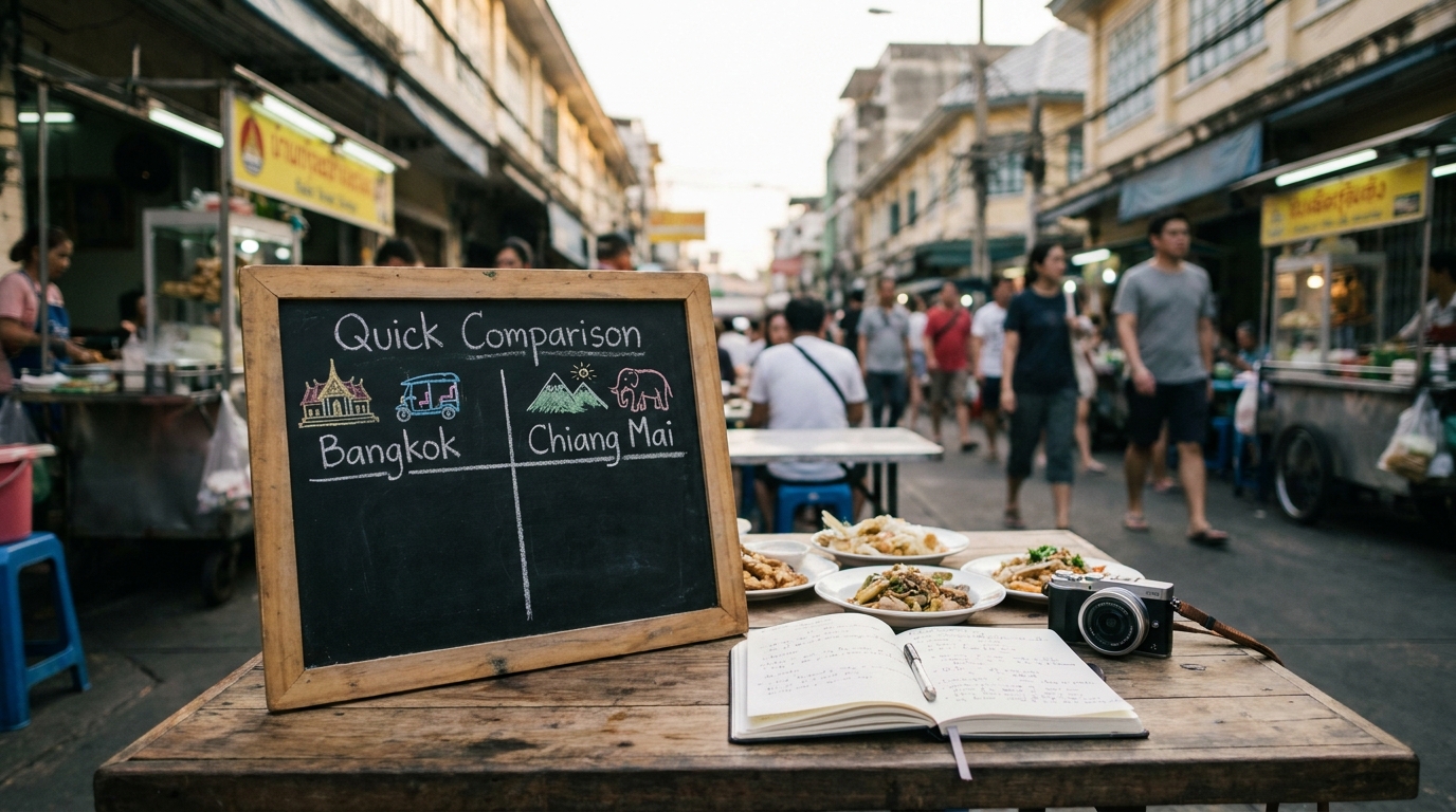 Bangkok vs Chiang Mai: Quick Comparison Table in Bangkok