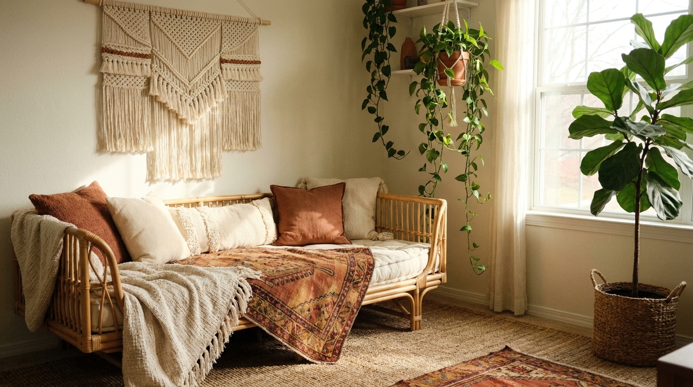 The High-Low Sofa Setup Every Boho Room Needs