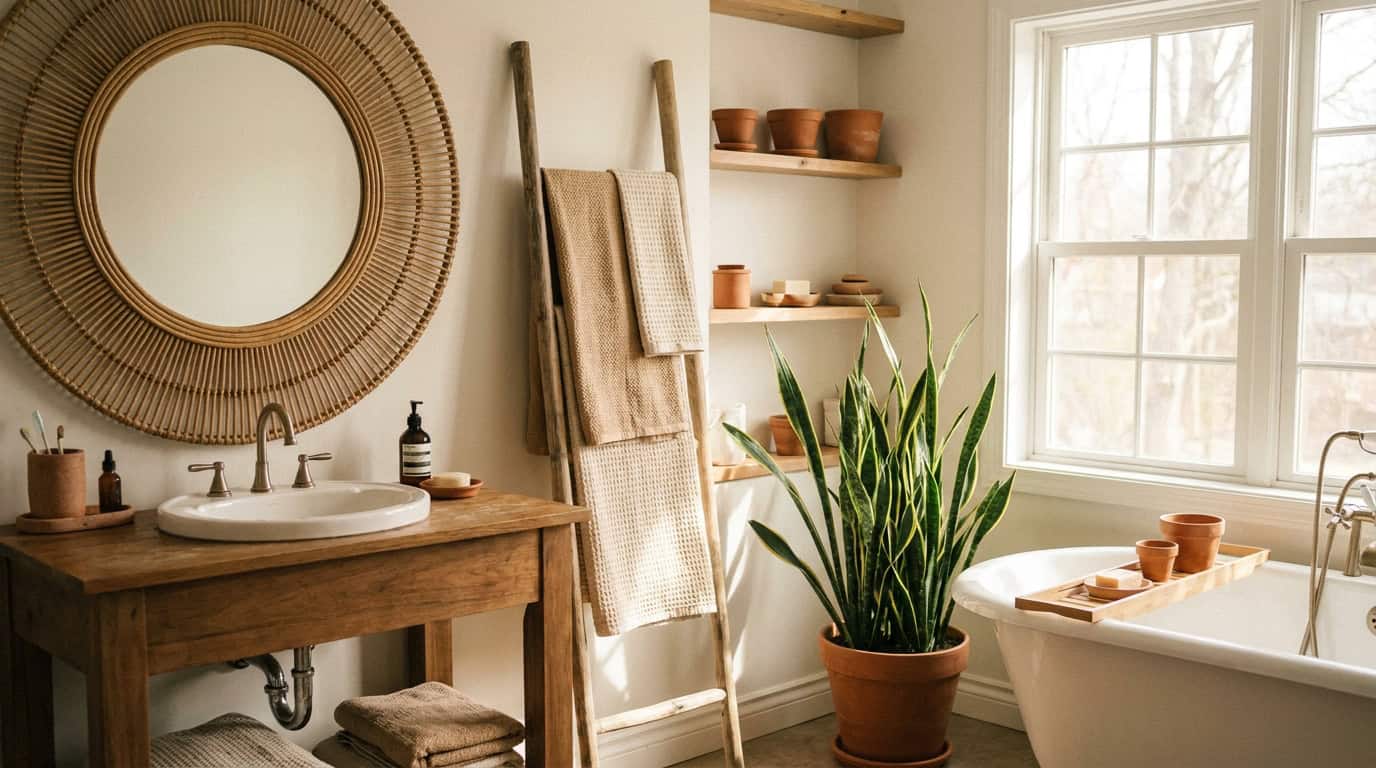 Boho Bathroom Decor: Less Is More (But Texture Still Matters)