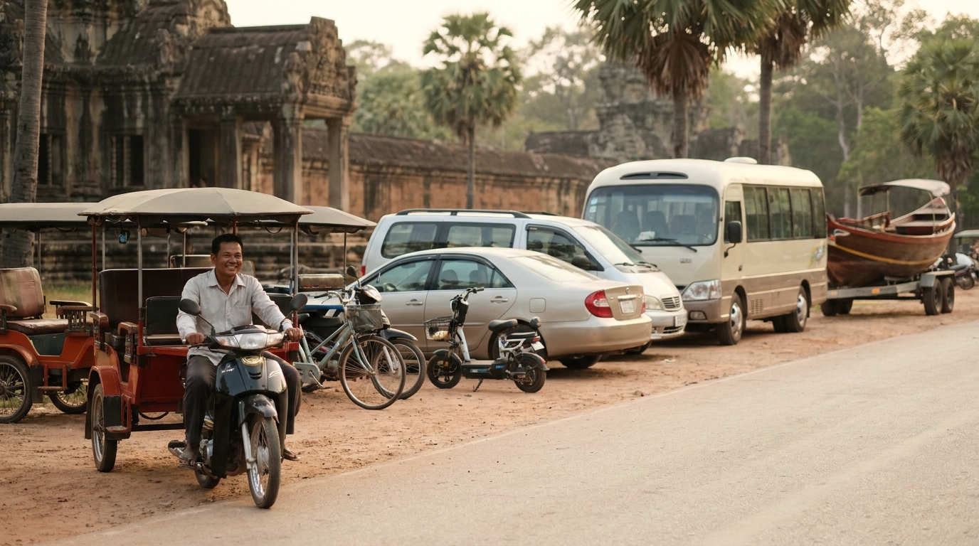 What's the Quick Comparison of All 8 Transport Options? in Siem Reap, Cambodia