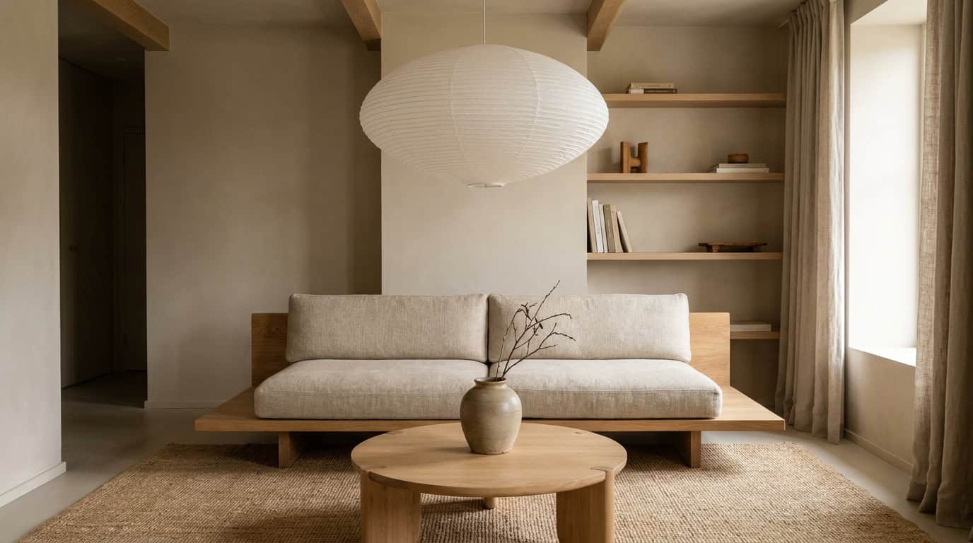 Japandi office and kitchen nooks