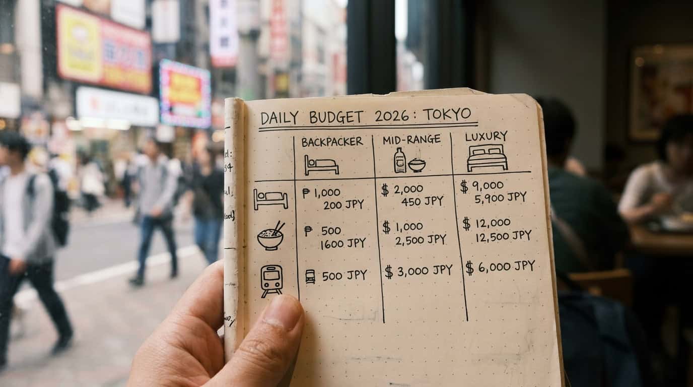 Tokyo travel costs 2026: daily budget by tier in Southeast Asia