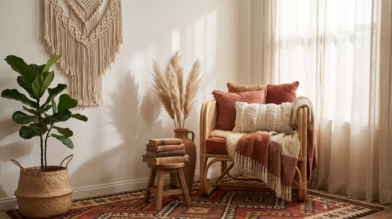 Boho solid and patterned pillow picks