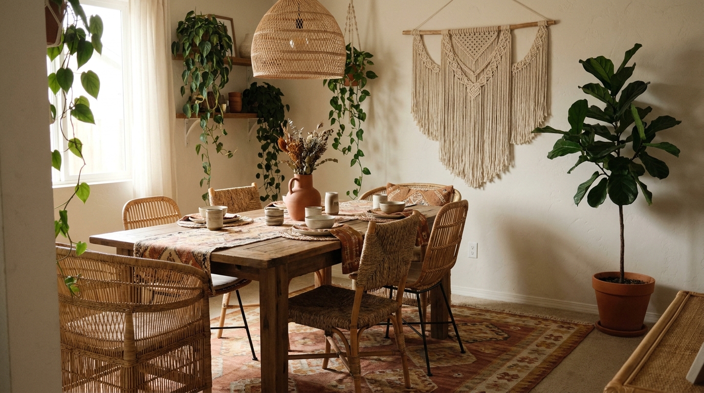 Boho backyard patio setups