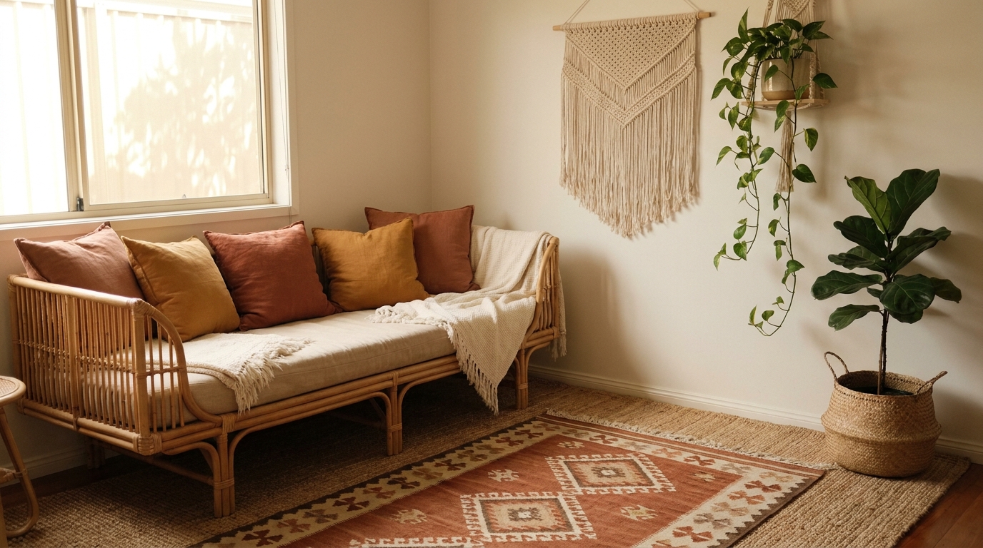 Boho no-drill renter storage