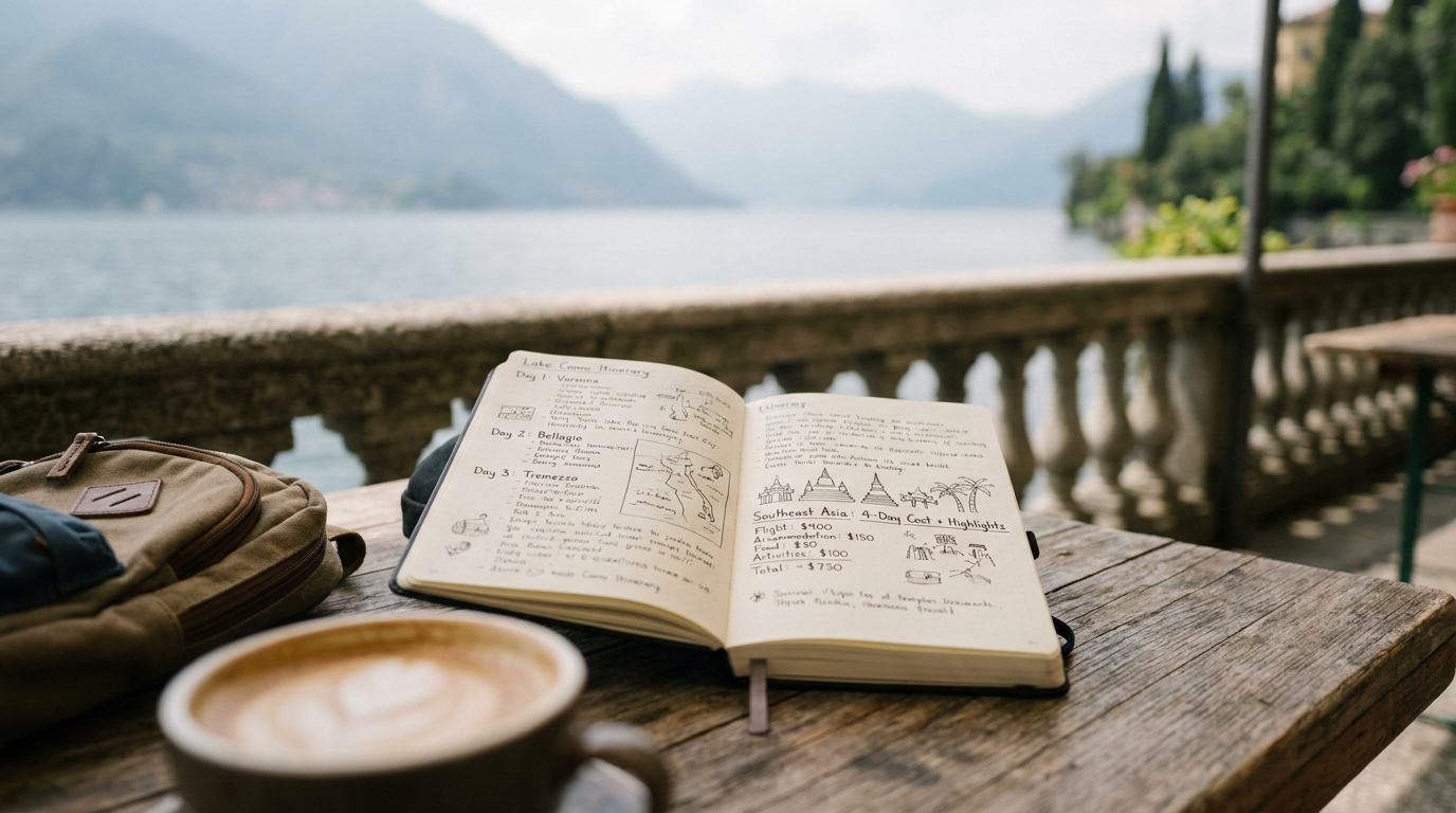 Lake Como Itinerary at a Glance: 4-Day Cost + Highlight Summary in Southeast Asia