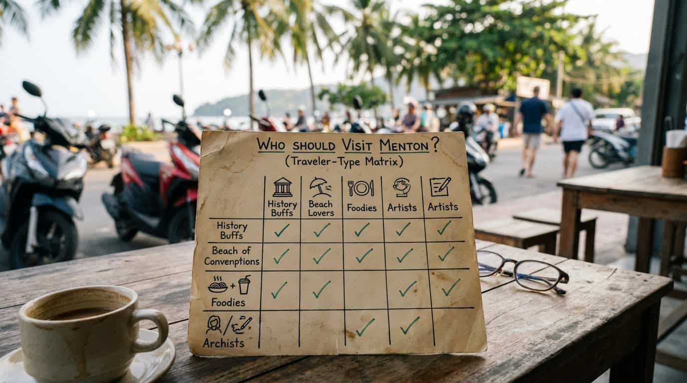 Who SHOULD Visit Menton? (Traveler-Type Matrix) in Southeast Asia