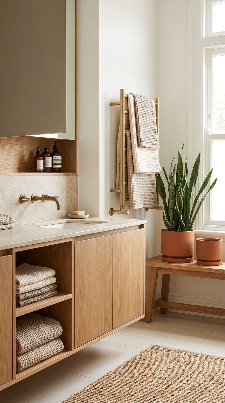 Modern bathroom textiles and accessories