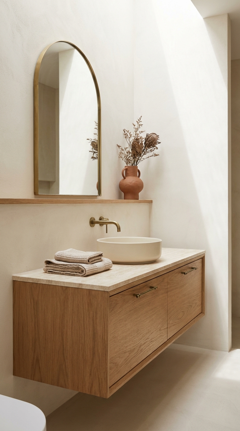 Modern minimalist bathroom styling