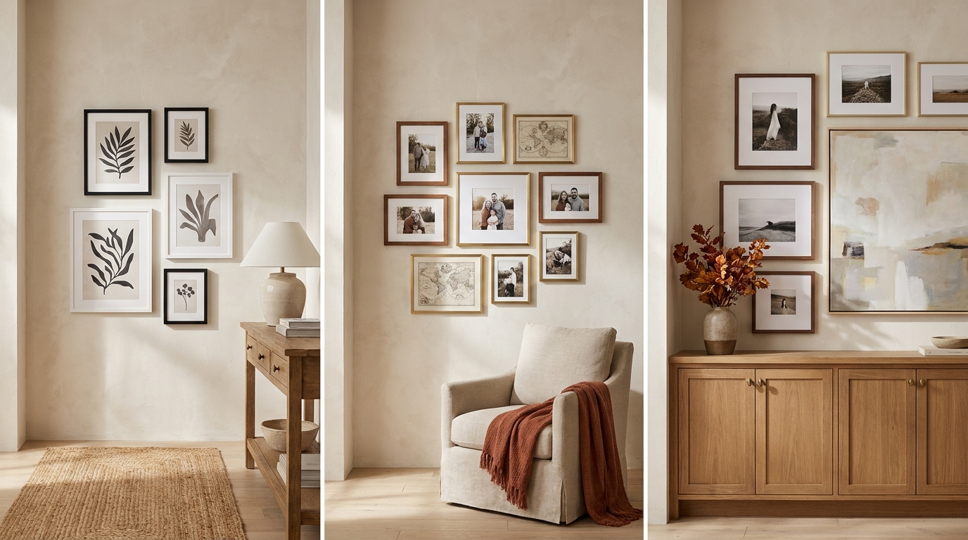 Side-by-side comparison of IKEA RIBBA, Target Threshold, and Framebridge gallery