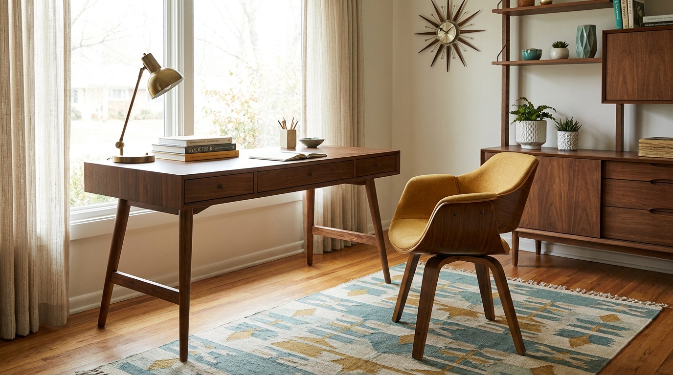 Eames Lounge Chair and Ottoman in the Corner