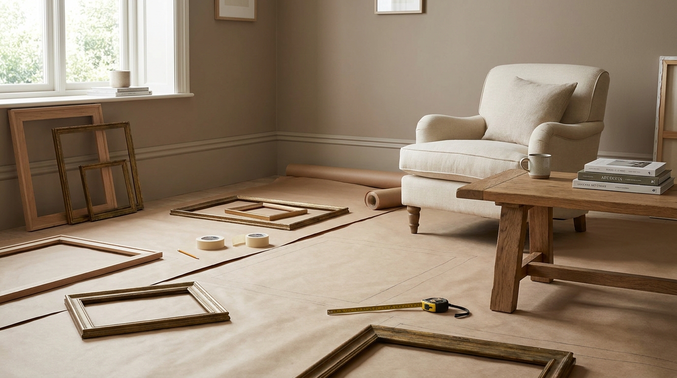 How to Plan Your Gallery Wall Layout (Before Anything Touches the Wall) — scene