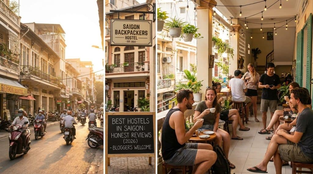 Best Hostels in Saigon — Common room at one of the best hostels in Saigon, District 1, with backpackers socialising at s