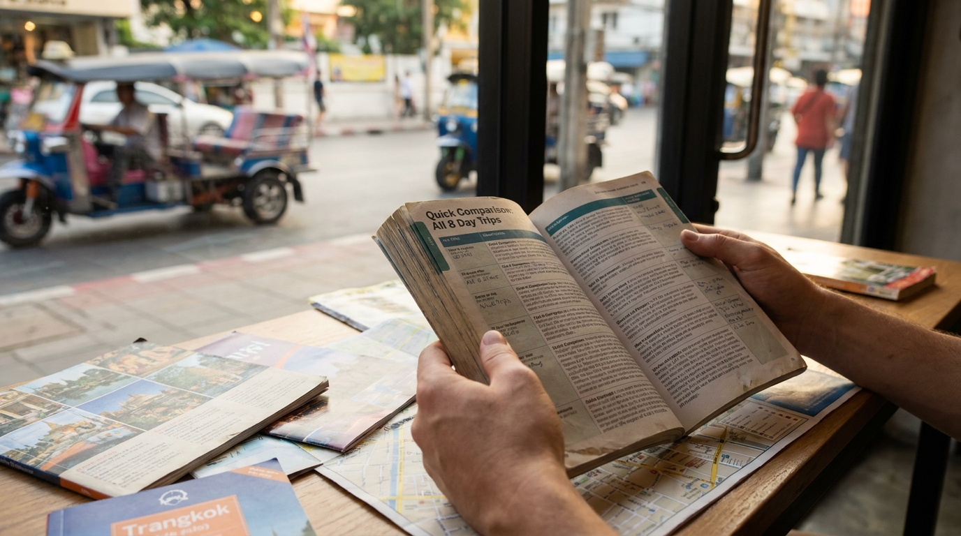 Quick Comparison: All 8 Day Trips at a Glance bangkok day trips