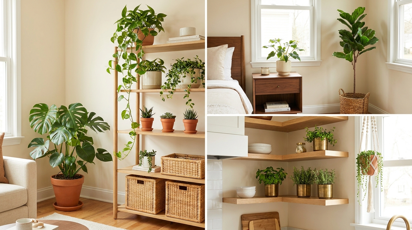 Indoor plant placement guide room by room feature
