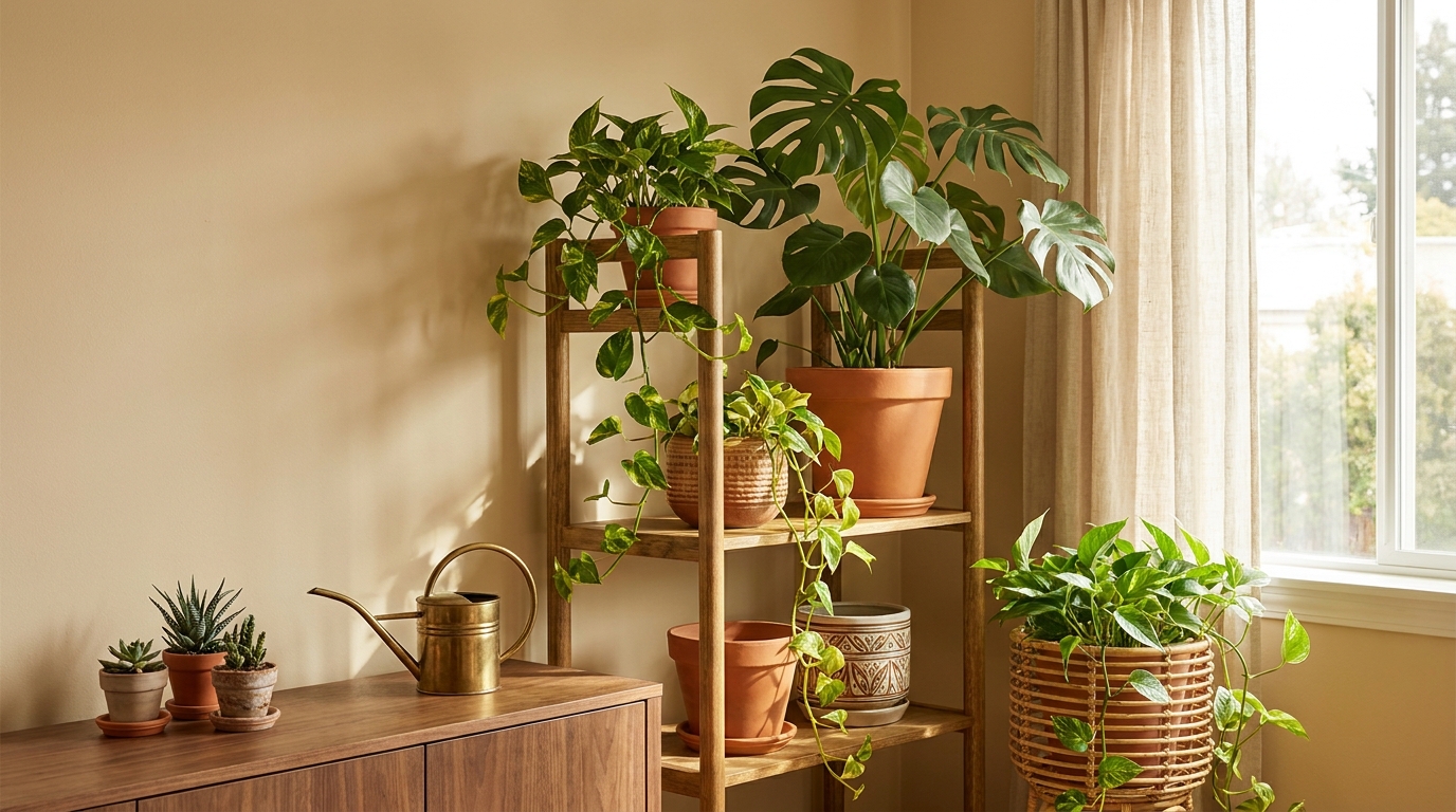Correct indoor plant placement and styling