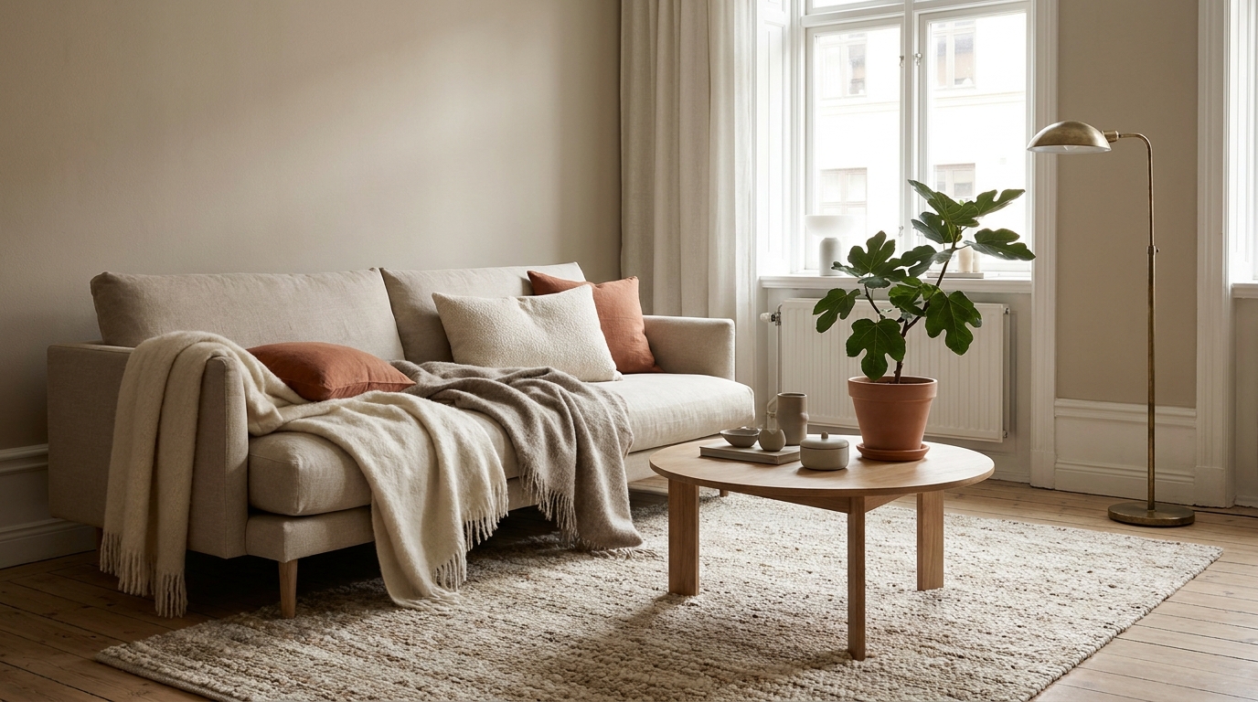 living room refresh — editorial home decor styled scene with natural daylight and renter-friendly setup