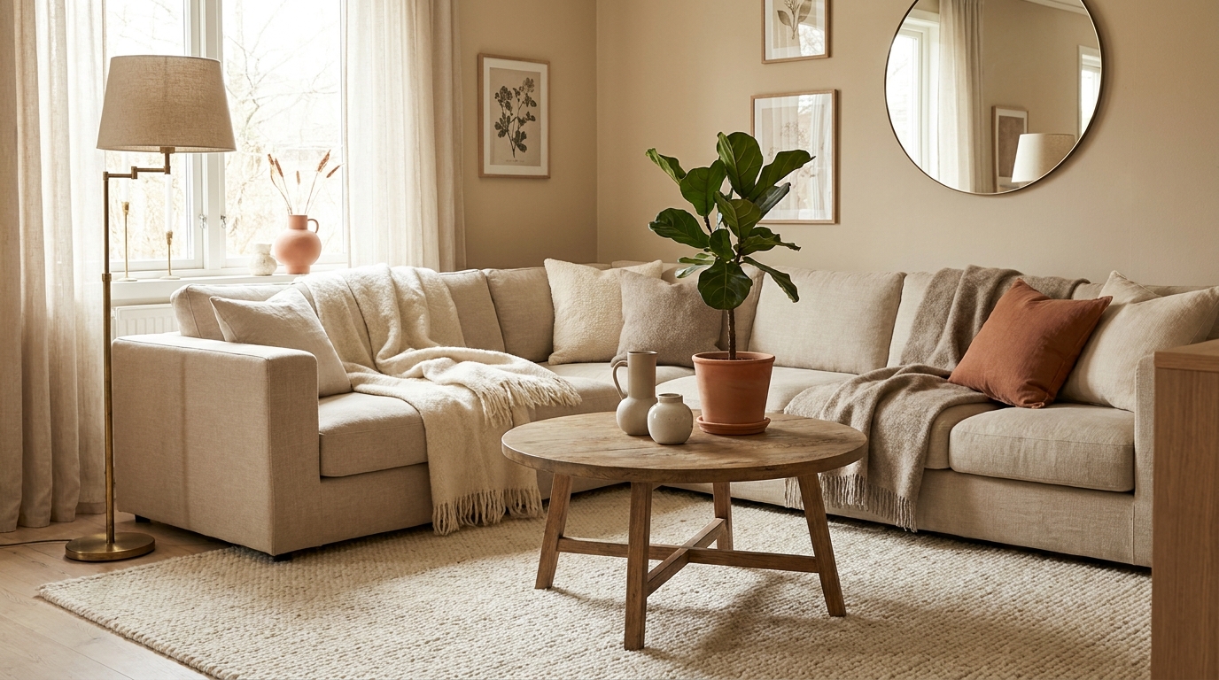 sectional vs sofa — editorial home decor styled scene with natural daylight and renter-friendly setup
