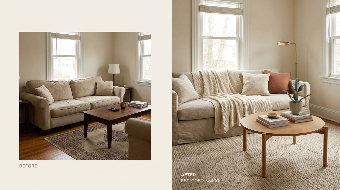 25 living room before after transformations under 400 — feature