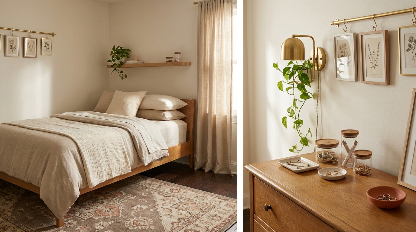 Dresser and surface organization hacks for small bedrooms