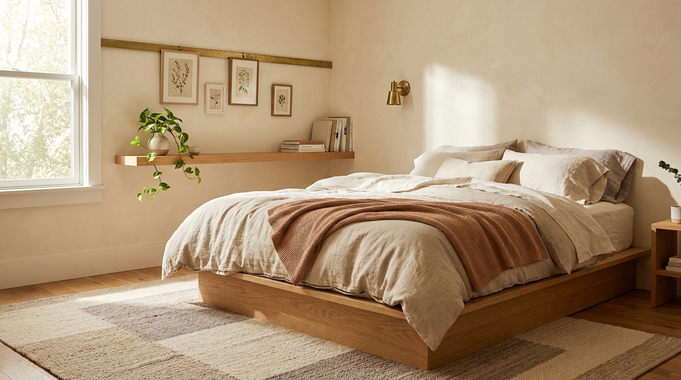 Warm minimalist and Japandi cozy bedroom ideas