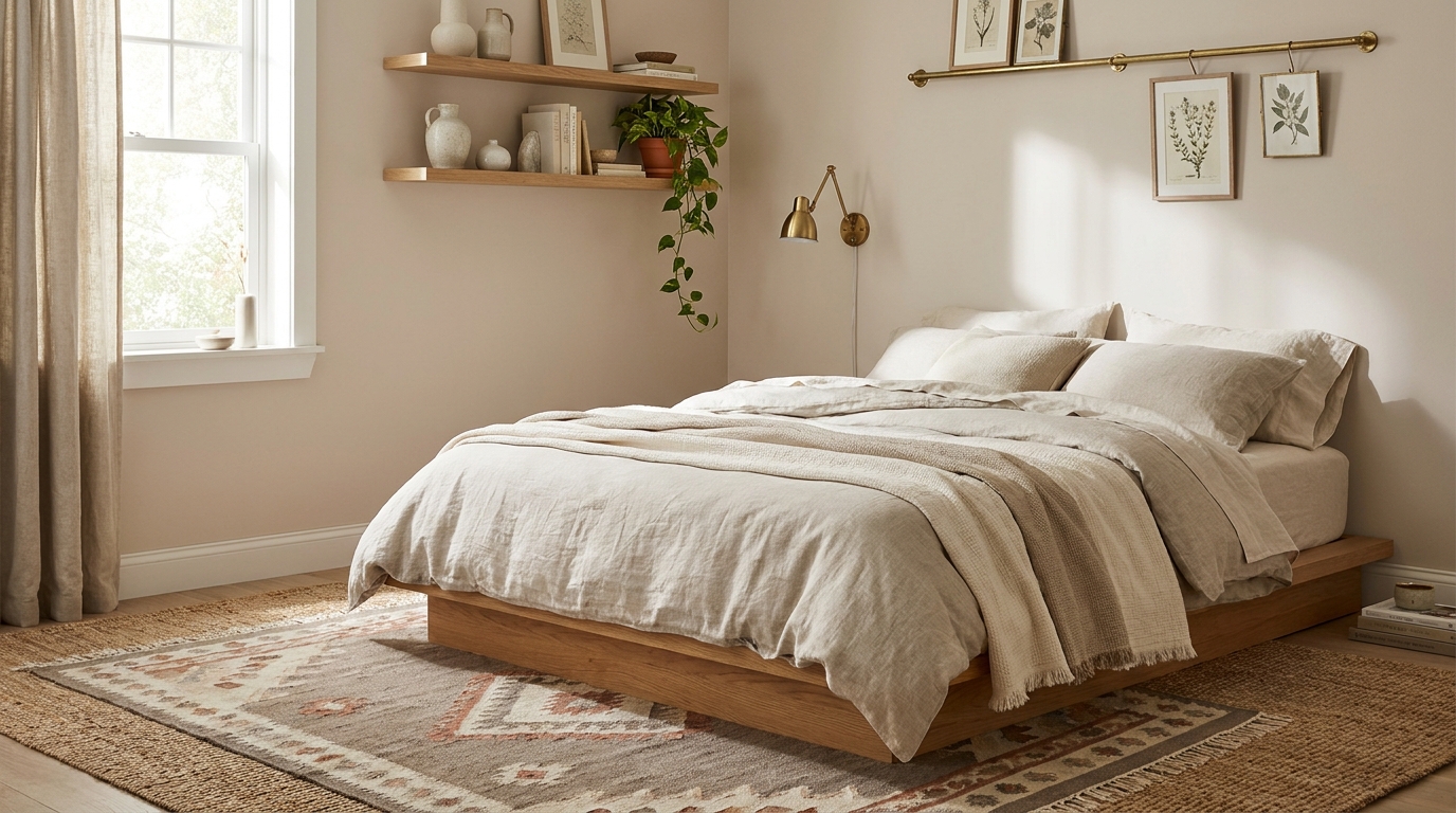 best bedroom bedding 2026 — editorial home decor styled scene with natural daylight and renter-friendly setup