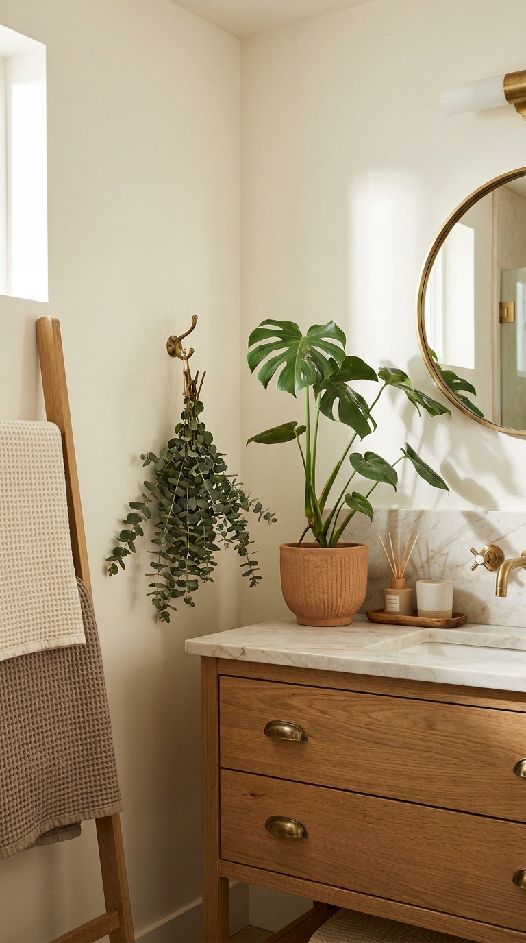Plant and eucalyptus scent corner