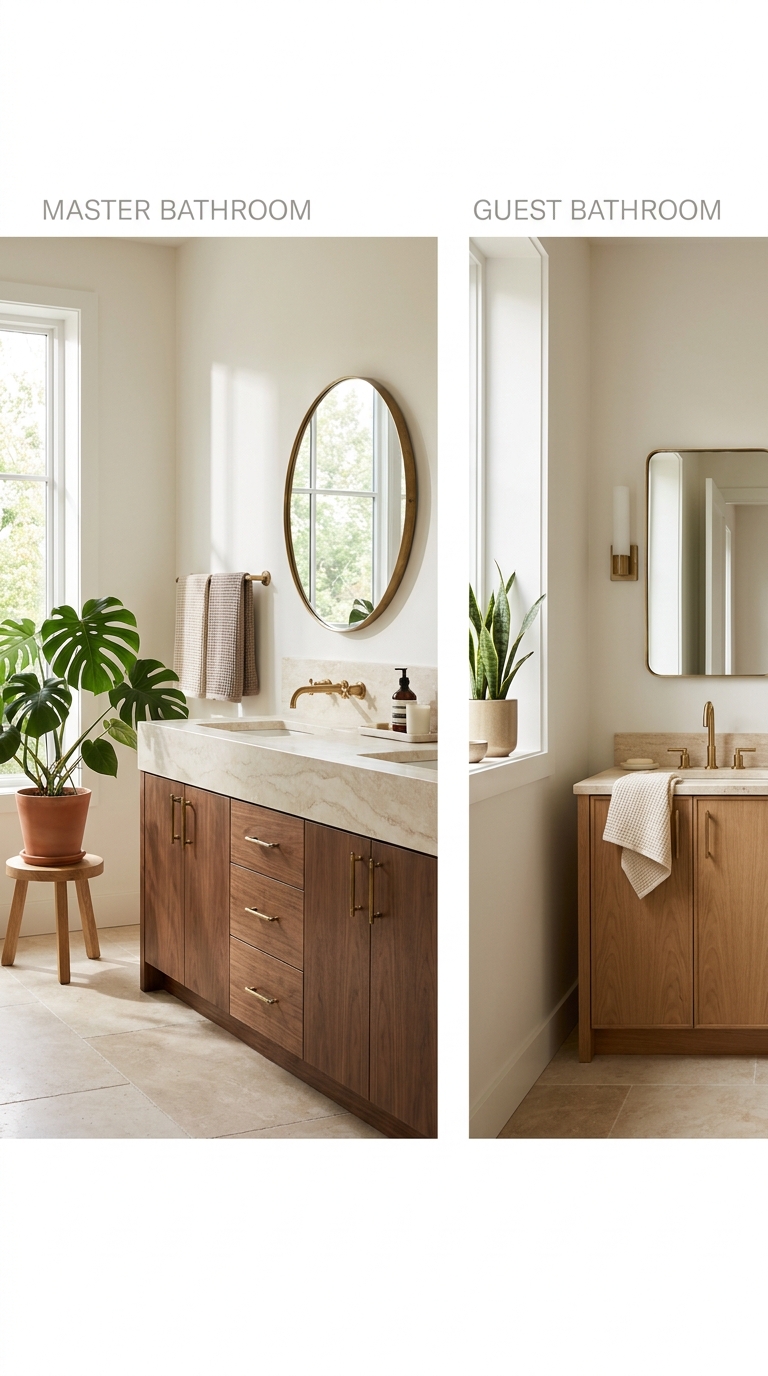 Master vs guest bathroom — feature