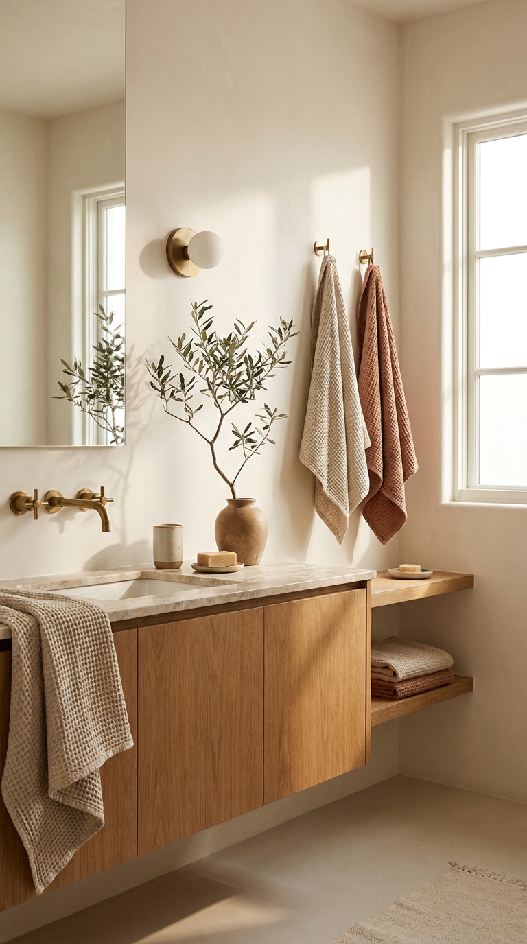 Guest bathroom neutral hospitality
