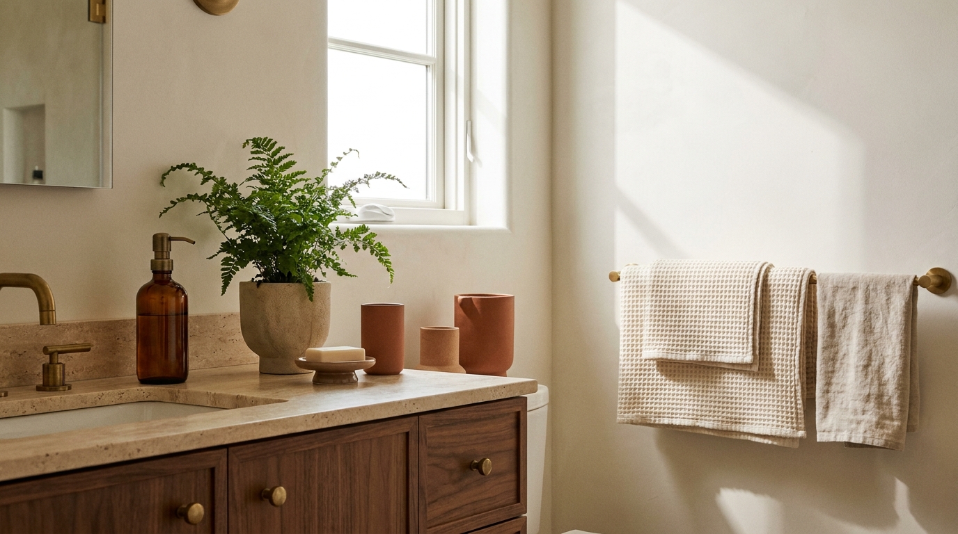 hidden amazon bathroom finds — editorial home decor styled scene with natural daylight and renter-friendly setup