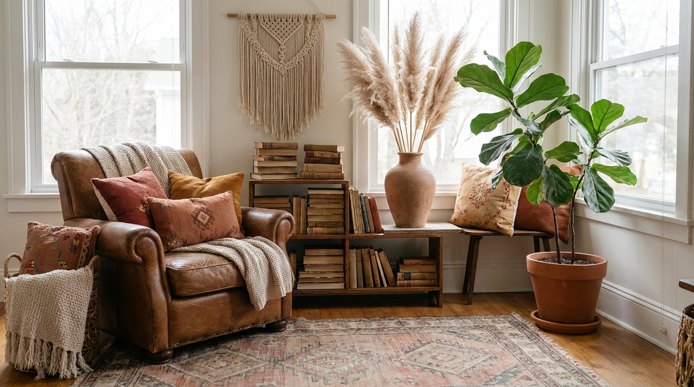 Photographing boho shelfies for Pinterest