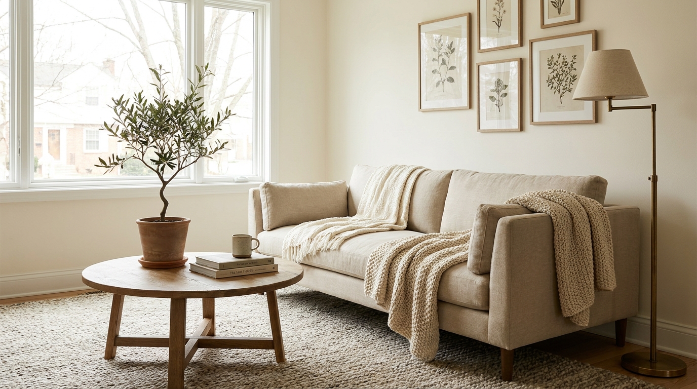 studio vs one bedroom apartment — editorial home decor styled scene with natural daylight and renter-friendly setup