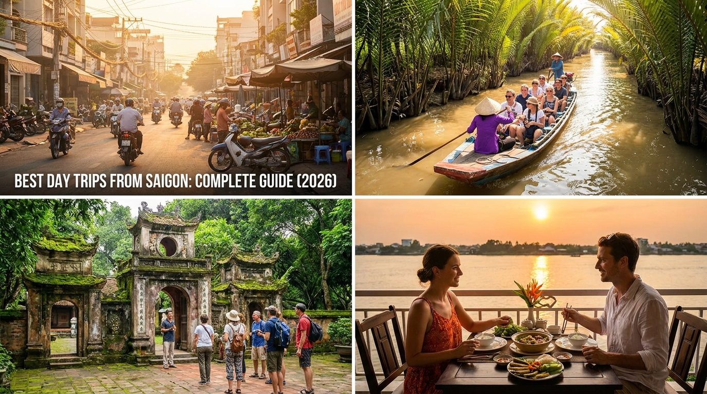 Best Day Trips From Saigon — Aerial view of Mekong Delta waterways — one of the best day trips from Saigon for foreign v