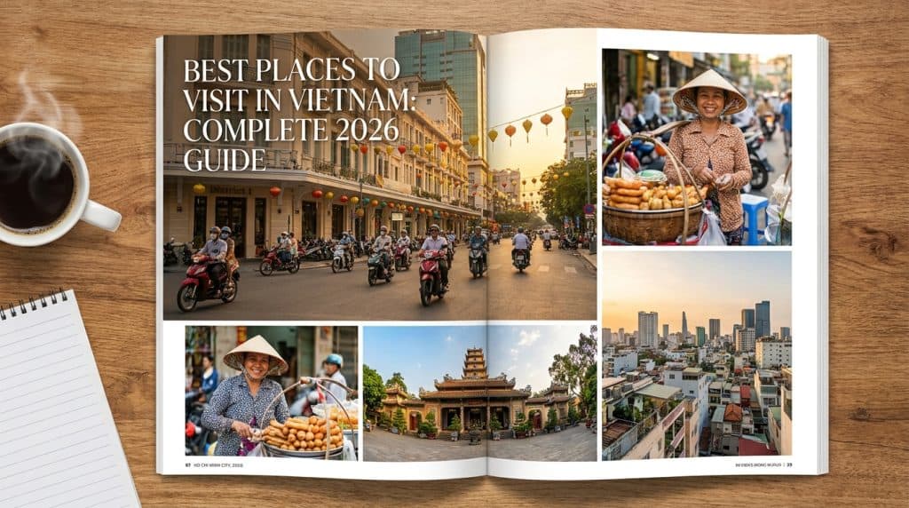 Best Places to Visit in Vietnam — Aerial view of Ha Long Bay at sunrise — one of the best places to visit in Vietnam in