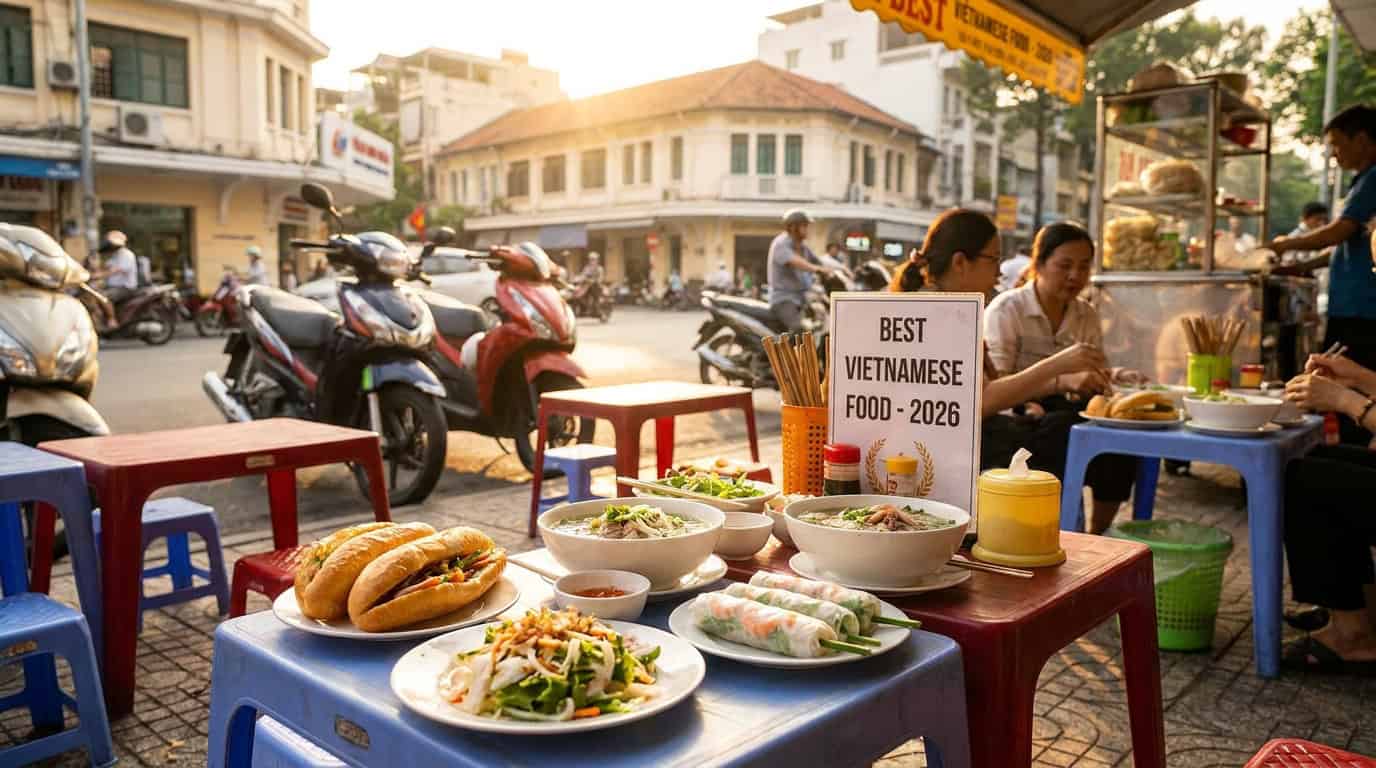 Best Vietnamese Food — Best Vietnamese food spread featuring 20 must-try dishes including pho, banh mi, and fresh spring