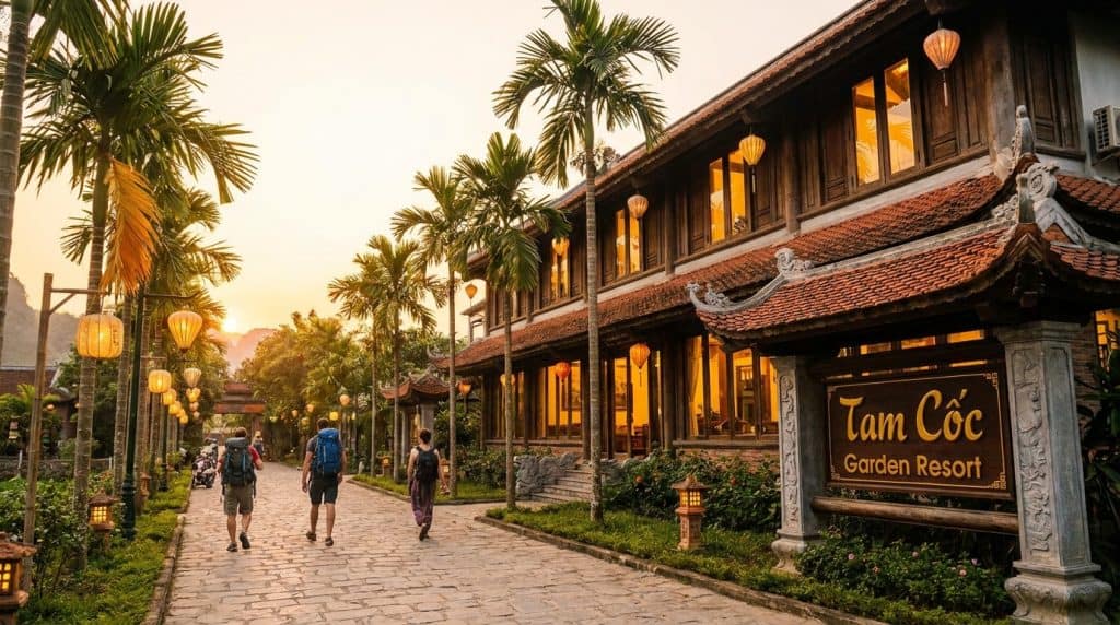 Ninh Binh Where to Stay — Sunrise over Tam Coc karsts illustrating ninh binh where to stay for first-time visitors in 20
