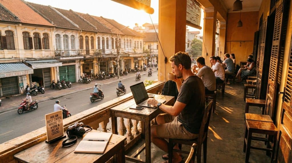 Hoi an Best Cafes — Hoi An best cafes — lantern-lit heritage cafe on Tran Phu Street in Hoi An Old Town, Vietnam