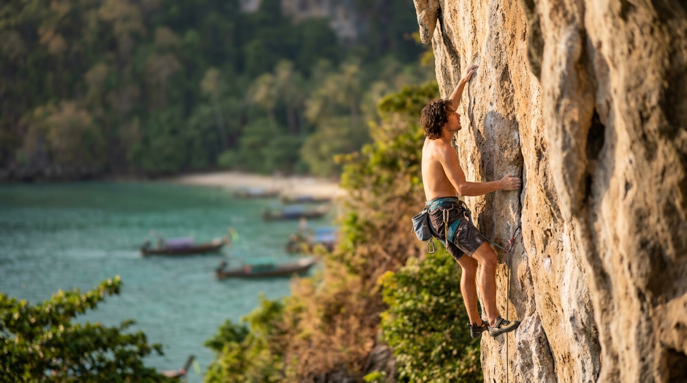 2. Rock Climbing at Railay Beach - things to do in krabi