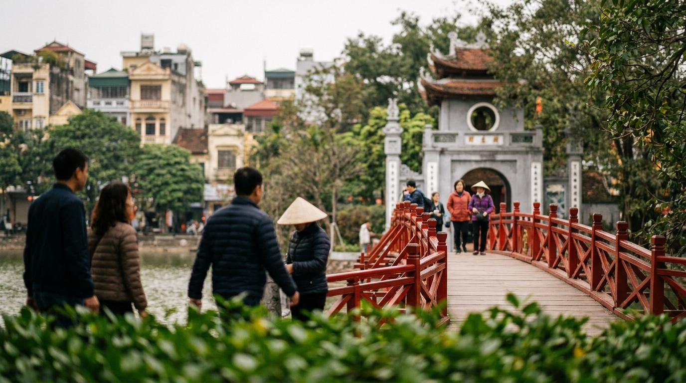 2. Visit Hoan Kiem Lake and Ngoc Son Temple - things to do in hanoi
