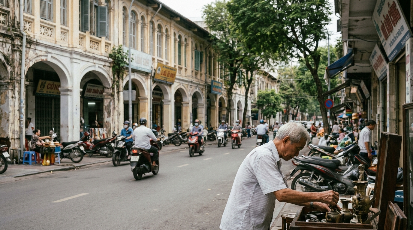 The French-Era Arcades of Le Cong Kieu Street - hidden gems ho chi minh city