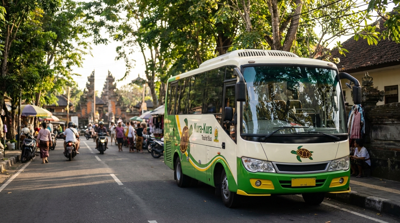 Option 1 — Kura-Kura Tourist Bus (Cheapest for Solo Travelers) - bali airport transfer