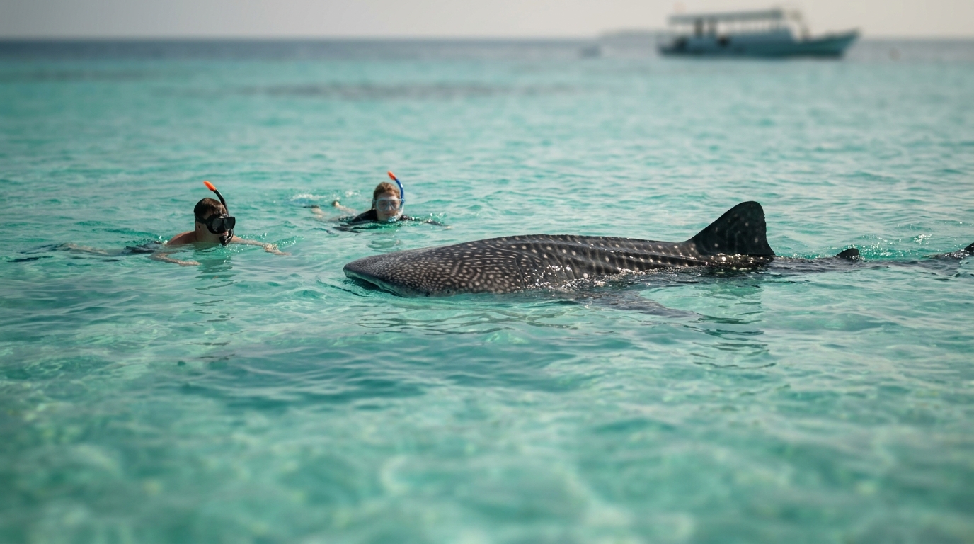 2. Swim with Whale Sharks at South Ari Atoll - best things to do in maldives