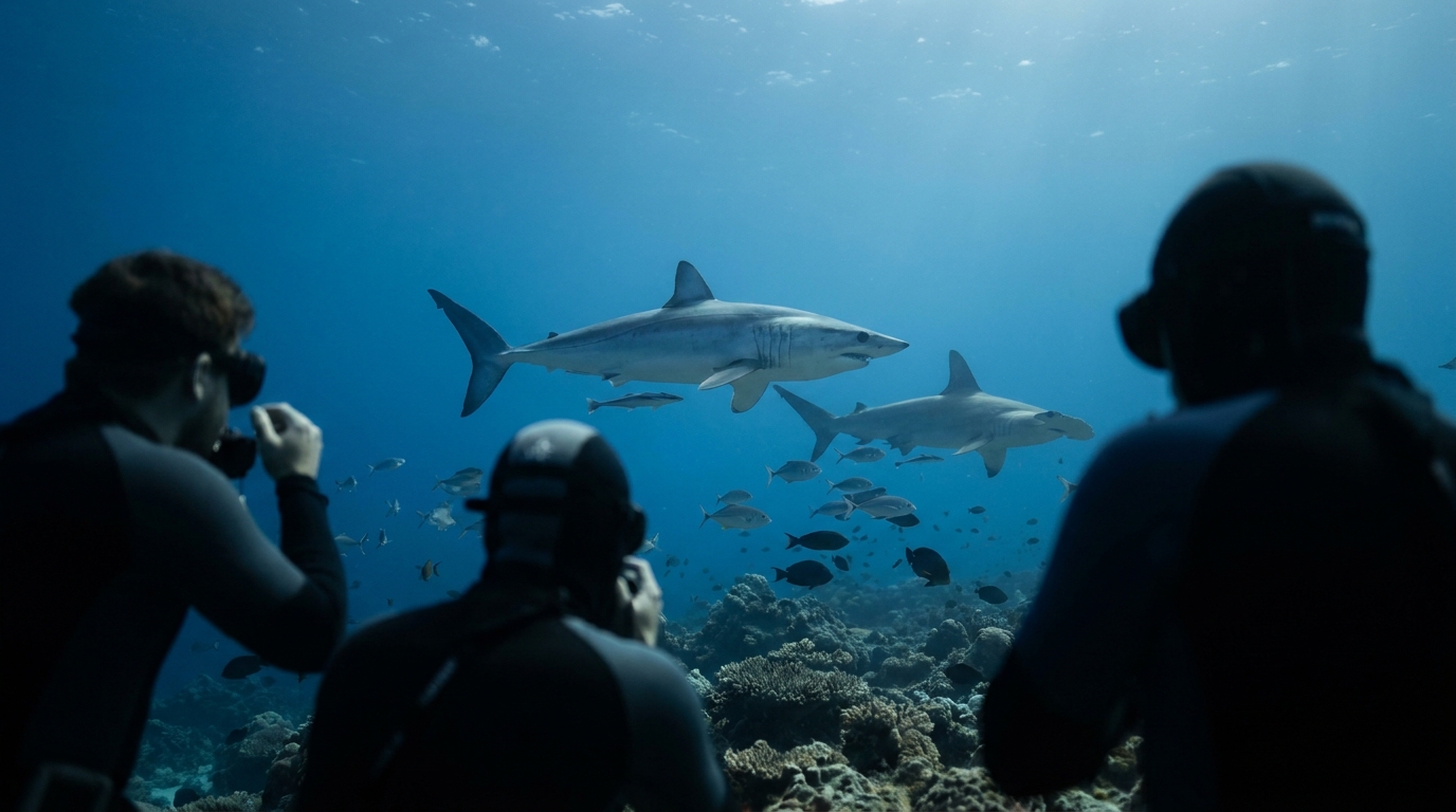 3. Dive Mako and Hammerhead Sharks at Fuvahmulah - best things to do in maldives