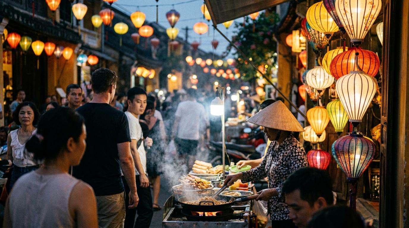 Day 2 Evening: Night Market and Street Food Circuit - hoi an itinerary 3 days