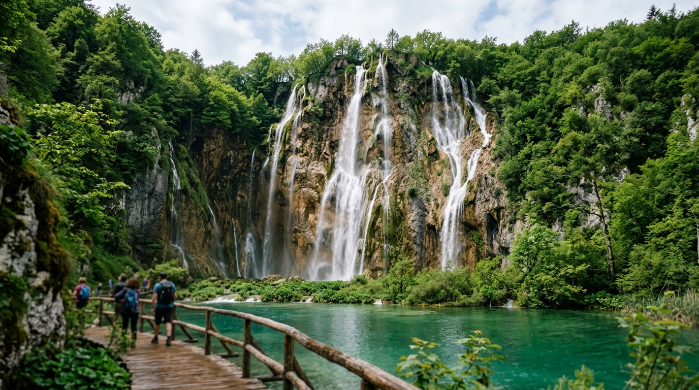 Veliki Slap waterfall Croatia Plitvice Lakes tallest waterfall - in plitvice lakes travel guide
