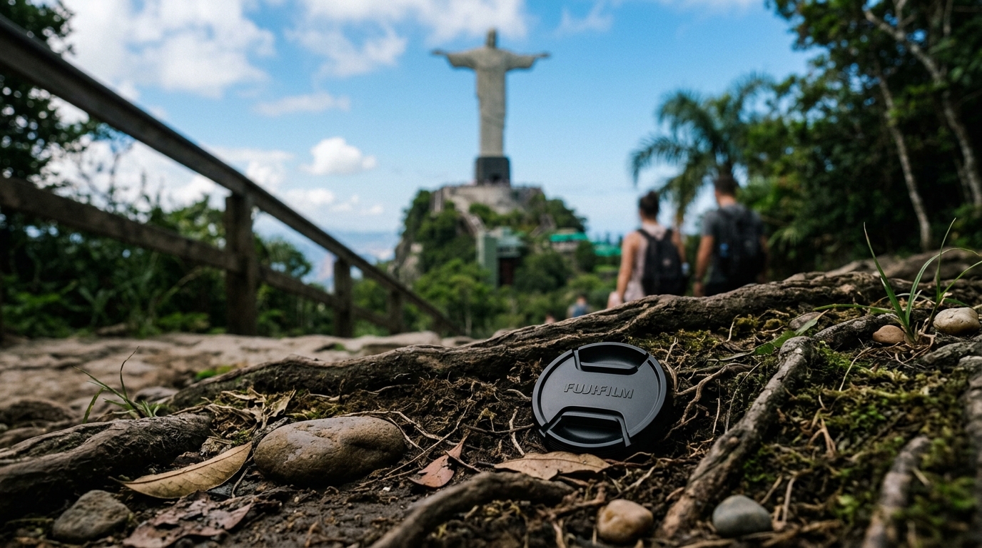 Christ the Redeemer statue on Corcovado mountain seen from below with Atlantic Forest and blue sky in rio de janeiro travel guide