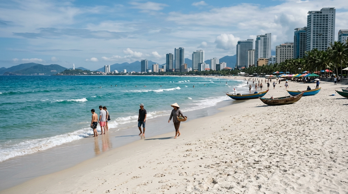 Da Nang My Khe Beach with white sand and turquoise water – da nang travel guide beach in da nang travel guide