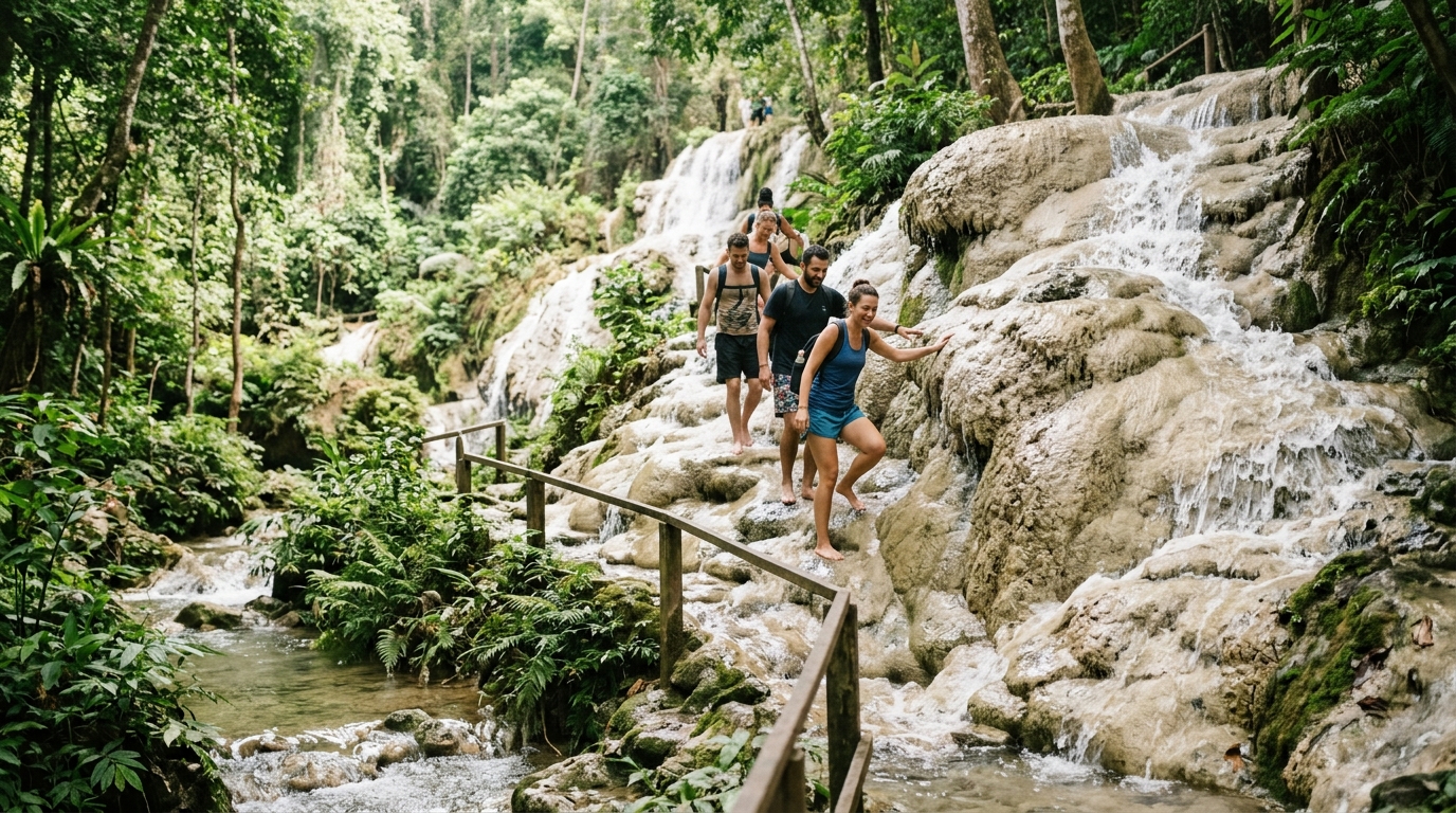 Bua Tong sticky waterfalls limestone Chiang Mai