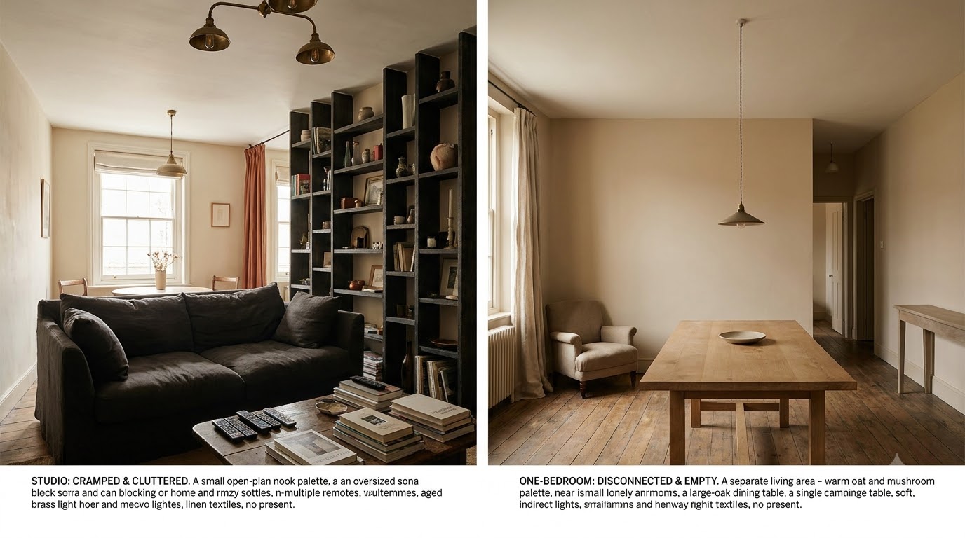 Decor Mistakes That Make Each Layout Worse — Studio vs One Bedroom Apartment: Complete 2026 Decor Guide