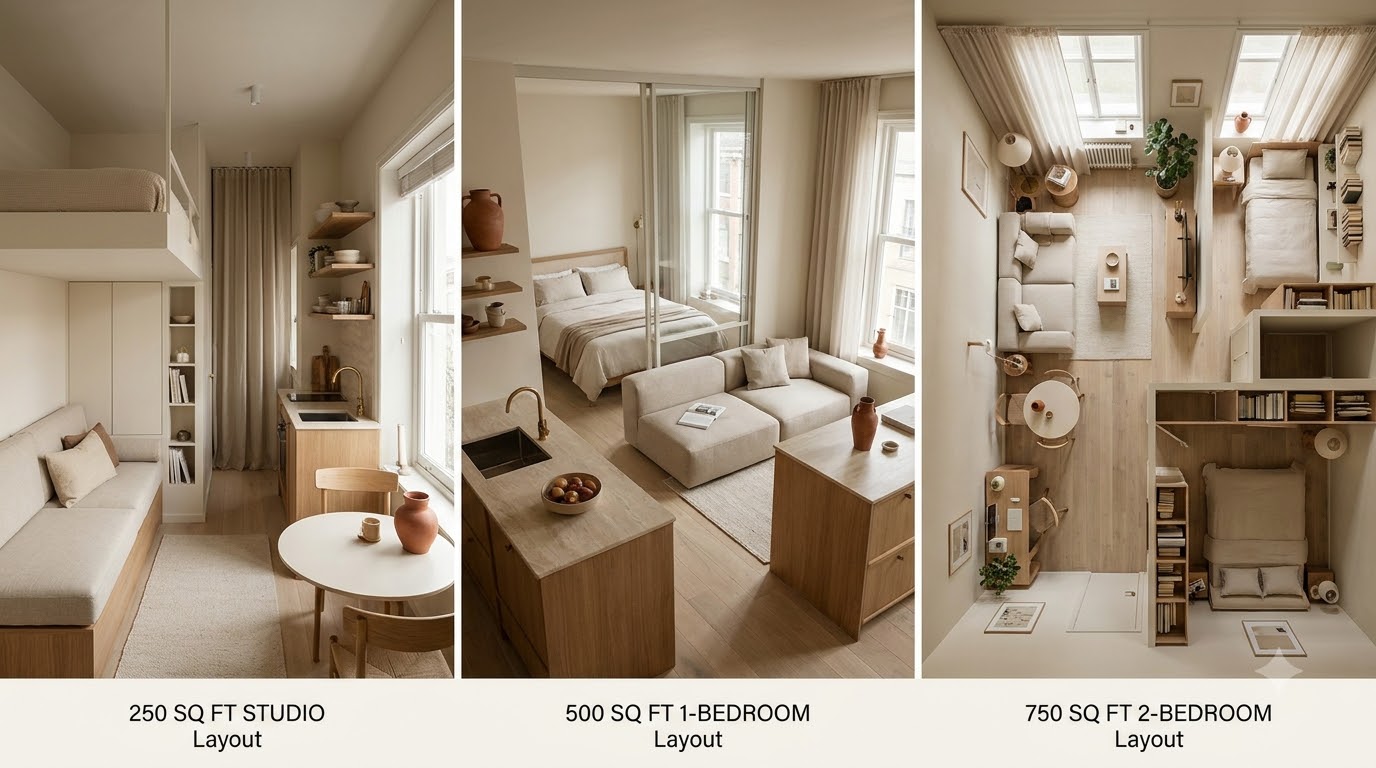 Small apartment layout by square footage — Smart Small Apartment Layout Ideas: 15 Plans That Work 2026
